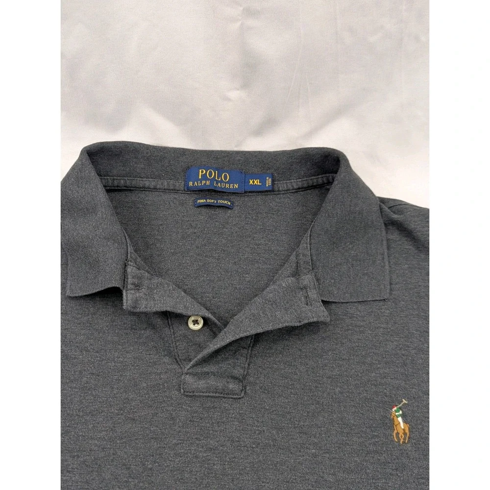 Polo by Ralph Lauren Dark Gray Polo Shirt with Multicolor Pony Logo